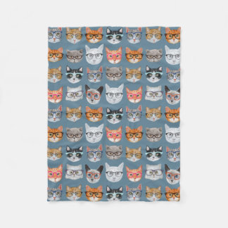 Niedliche Katzen mit Glasmuster Fleecedecke