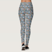 Niedliche Katzen mit Glasmuster Leggings (Rückseite)