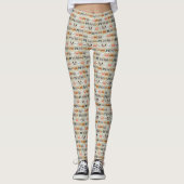 Niedliche Katzen mit Glasmuster Leggings (Vorderseite)