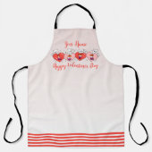 Niedliche Katzen mit Herz, lesbische Flaggenfarben Schürze (Vorderseite)