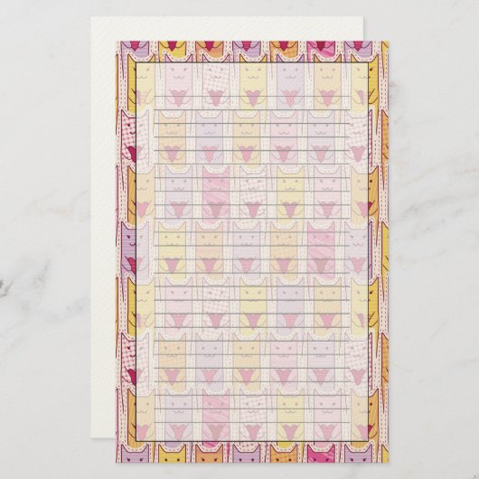 Niedliche Katzen mit liebevollem Herzen Briefpapier (Vorne/Hinten)