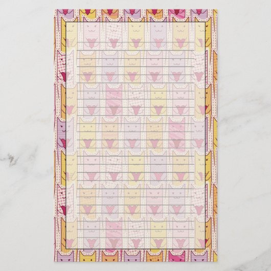 Niedliche Katzen mit liebevollem Herzen Briefpapier (Vorderseite)