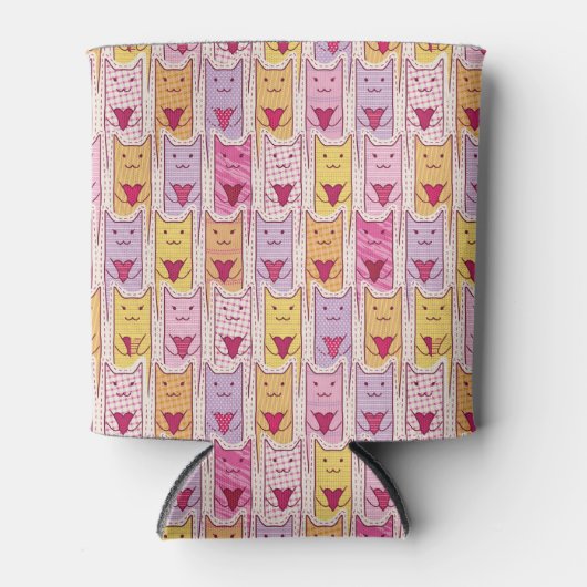 Niedliche Katzen mit liebevollem Herzen Dosenkühler (Vorderseite)