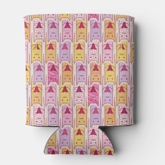 Niedliche Katzen mit liebevollem Herzen Dosenkühler (Rückseite)