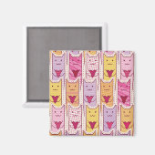 Niedliche Katzen mit liebevollem Herzen Magnet (Vorderseite/Rückseite)