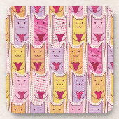 Niedliche Katzen mit liebevollen Herzen Getränkeuntersetzer (Vorderseite)