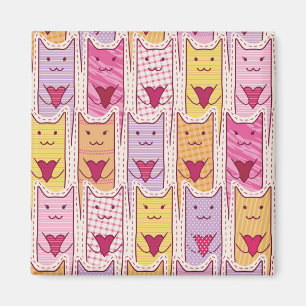 Niedliche Katzen mit liebevollen Herzen Magnet