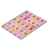 Niedliche Katzen mit liebevollen Herzen Notizblock (Linke Seite)