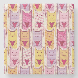 Niedliche Katzen mit liebevollen Herzen Steinuntersetzer