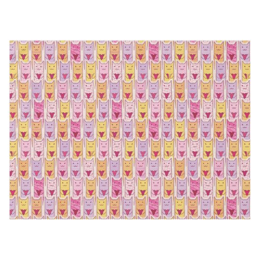 Niedliche Katzen mit liebevollen Herzen Tischdecke (Vorderseite (Horizontal))