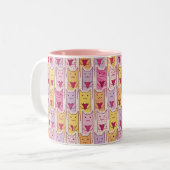 Niedliche Katzen mit liebevollen Herzen Zweifarbige Tasse (Vorderseite Links)