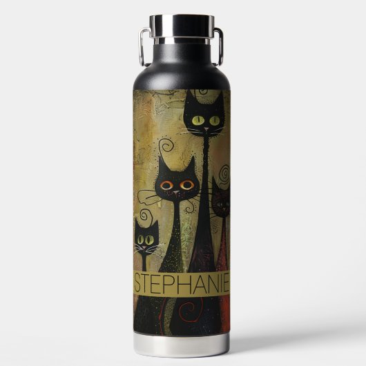 Niedliche Katzen mit Namen Trinkflasche (Vorderseite)