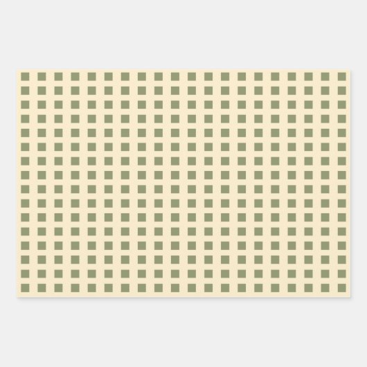 Niedliche Katzen mit quadratischem Muster grün Geschenkpapier Set (Vorderseite 3)