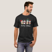 Niedliche Katzen mit Weihnachtsmannmütze Frohe Wei T-Shirt (Vorne ganz)