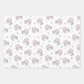 niedliche Katzen mit Weihnachtsmannmütze, melodisc Geschenkpapier Set (Vorderseite 2)