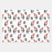 niedliche Katzen mit Weihnachtsmannmütze, melodisc Geschenkpapier Set (Vorderseite)