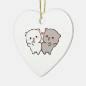 niedliche Katzen mochi Keramik Ornament (Links)