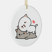 niedliche Katzen mochi Keramik Ornament (Rechts)