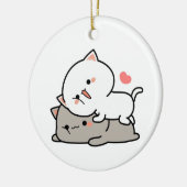 niedliche Katzen mochi Keramik Ornament (Links)