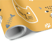 Niedliche Katzen Modernes Muster Geschenkpapier (Rolleneckpunkt)