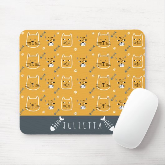 Niedliche Katzen Modernes Personalisiertes Muster Mousepad (Mit Mouse)