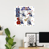 Niedliche Katzen Musikkatzenband Poster (Heimbüro)
