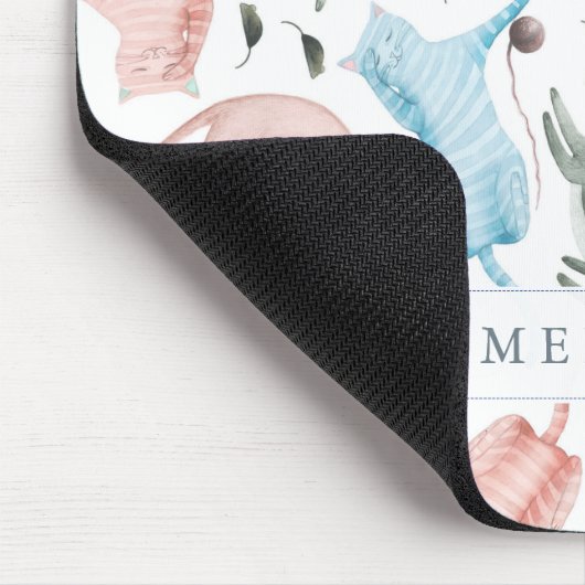 Niedliche Katzen Muster Aquarellbilder Mousepad (Ecke)