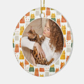 Niedliche Katzen Muster Muster Foto Keramik Ornament (Links)