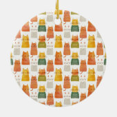 Niedliche Katzen Muster Muster Foto Keramik Ornament (Hinten)