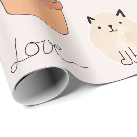 Niedliche Katzen nahtlos Geschenkpapier (Rolleneckpunkt)