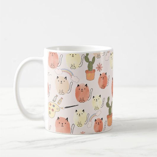 Niedliche Katzen nahtlos Kaffeetasse (Links)