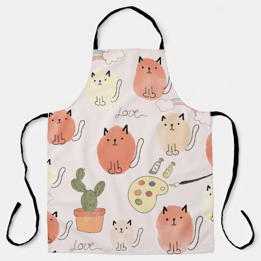 Niedliche Katzen nahtlos Schürze (Vorderseite)