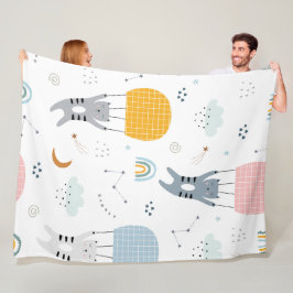 Niedliche Katzen Nahtloses Muster Fleecedecke