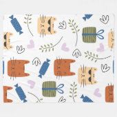 Niedliche Katzen Nahtloses Muster Fleecedecke (Vorderseite (Horizontal))