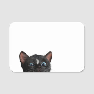 Niedliche Katzen-Neugier Namensschild