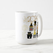 Niedliche Katzen Neujahrsfeier Kaffeetasse (VorderseiteRechts)