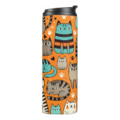 Niedliche Katzen Orange Thermaltumbler Thermosbecher (Nach links gedreht)