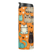 Niedliche Katzen Orange Thermaltumbler Thermosbecher (Nach rechts gedreht)