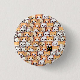 Niedliche Katzen orangefarbenes Haustier Nahtloses Button