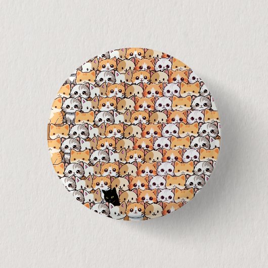 Niedliche Katzen orangefarbenes Haustier Nahtloses Button (Vorderseite)