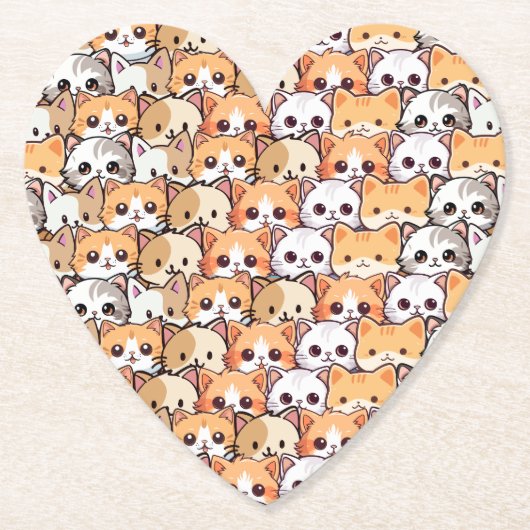 Niedliche Katzen orangefarbenes Haustier Nahtloses Untersetzer (Vorderseite)