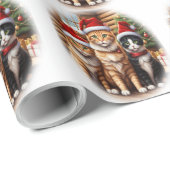 Niedliche Katzen Packpapier Weihnachten (Rolleneckpunkt)