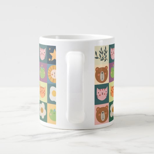 Niedliche Katzen-Patchwork Jumbo-Tasse (Rückseite)