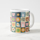 Niedliche Katzen-Patchwork Jumbo-Tasse (Vorderseite Rechts)