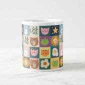 Niedliche Katzen-Patchwork Jumbo-Tasse (Vorderseite)
