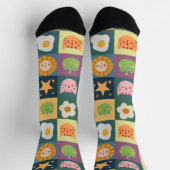 Niedliche Katzen-Patchwork Socken (Oben)