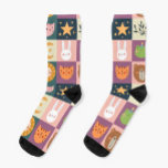 Niedliche Katzen-Patchwork Socken<br><div class="desc">Niedliche Katzen-Patchwork</div>