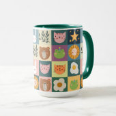 Niedliche Katzen-Patchwork Tasse (VorderseiteRechts)