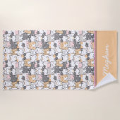 Niedliche Katzen Personalisiert Strandtuch (Vorderseite)