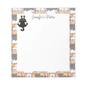 Niedliche Katzen Personalisierter Text Notizblock (Vorderseite)